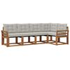 vidaXL Set de canapele de exterior 5 buc. Gri natural și deschis