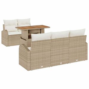 vidaXL Set de canapele pentru grădină 6 pcs Bej Rattan poli