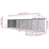 vidaXL Padoc exterior cu acoperiș argintiu 2x14x2,5 m oțel galvanizat