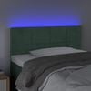 vidaXL Tăblie de pat cu LED, verde &icirc;nchis, 100x5x78/88 cm, catifea