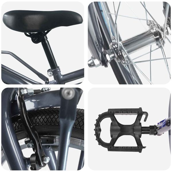 vidaXL Bicicletă pentru Copii 18 Inci pentru 5-7 ani Gri &icirc;nchis