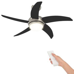 vidaXL Ventilator de tavan cu lumina și telecomandă &Oslash; 110 cm Negru