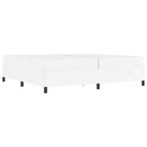 vidaXL Cadru de pat cu saltea Alb 200 x 200 cm țesătură