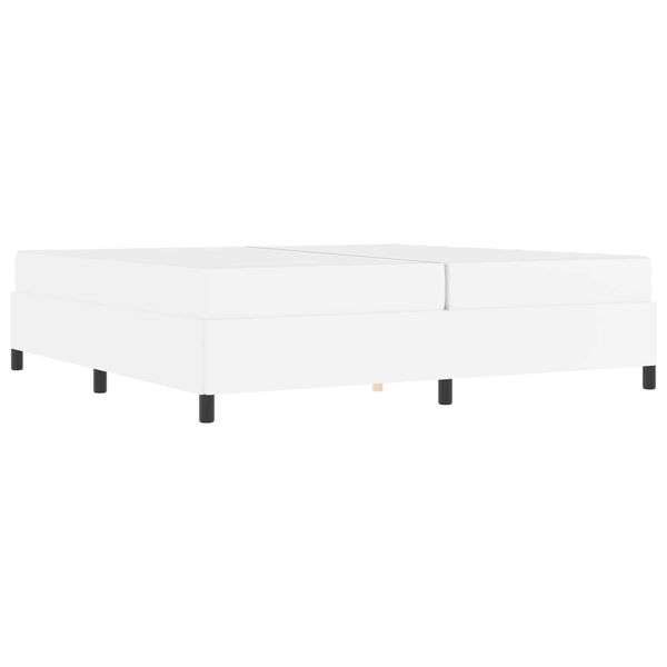 vidaXL Cadru de pat cu saltea Alb 200 x 200 cm țesătură