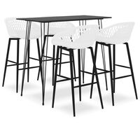 vidaXL Set mobilier de bar, 5 piese, negru și alb