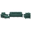 vidaXL Set canapea cu perne, 4 piese, verde &icirc;nchis, catifea