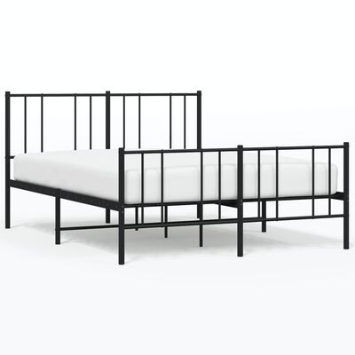 vidaXL Cadru pat metalic cu tăblie de cap/picioare, negru, 120x190 cm
