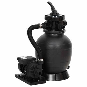 vidaXL Filtru de nisip pentru piscină cu supapă cu 6 căi, negru