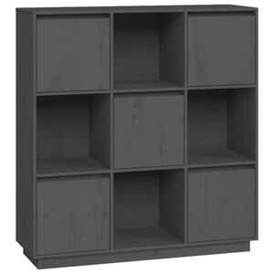 vidaXL Dulap &icirc;nalt, gri, 110,5x35x117 cm, lemn masiv de pin