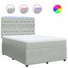 vidaXL Pat box spring cu saltea, gri deschis, 140x200 cm, catifea