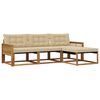 vidaXL Set de canapele de exterior cu pernă 4 pcs Natural și Bej