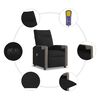 vidaXL Fotoliu electric de masaj rabatabil, negru, textil