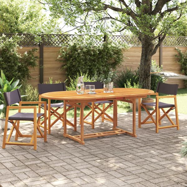 vidaXL Scaune de grădină pliabile, 4 buc., țesătură gri &icirc;nchis