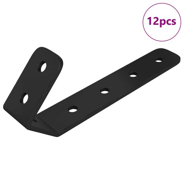 vidaXL C&acirc;rlige 12 pcs Negru M5 x 110 mm Fier