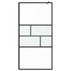 vidaXL Zid de duș walk-in Negru 80 x 195 x 0.5 cm Sticlă și Aluminiu