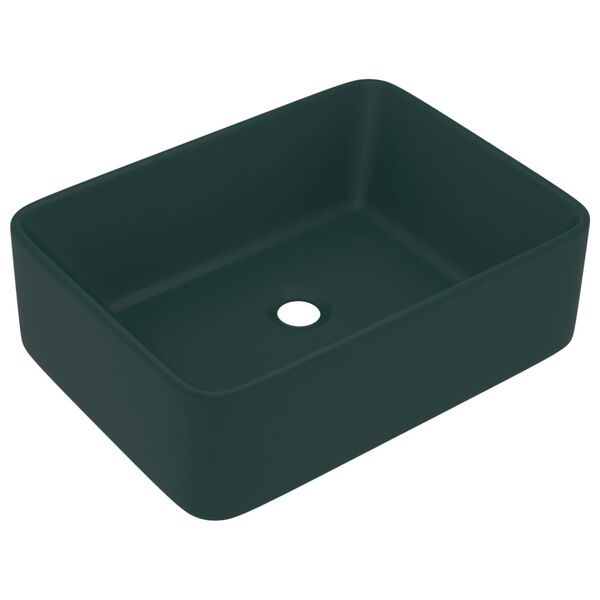 vidaXL Chiuvetă de baie lux, verde închis mat, 41x30x12 cm, ceramică
