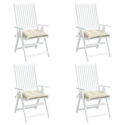 vidaXL Perne de scaun, 4 buc., alb crem, 40x40x7 cm, textil oxford