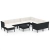 vidaXL Set mobilier de grădină cu perne, 11 piese, negru, poliratan