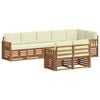 vidaXL Set de canapele de exterior 8 buc. Natural și Crem Poliester