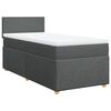 vidaXL Pat box spring cu saltea, gri &icirc;nchis, 100x200 cm, textil