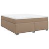 vidaXL Pat box spring cu saltea, cappuccino, 180x200cm piele ecologică