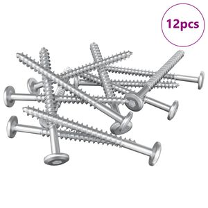 vidaXL Șuruburi din Lemn 12 pcs Argintiu M6 x 70 mm Oțel