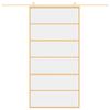 vidaXL Ușă glisantă, auriu, 102,5x205 cm, sticlă ESG mată și aluminiu