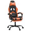 vidaXL Scaun de gaming pivotant/suport picioare negru/oranj piele eco