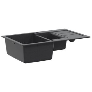 vidaXL Chiuvetă de bucătărie cu două cuve Granit 80 x 50 x 30,5 cm