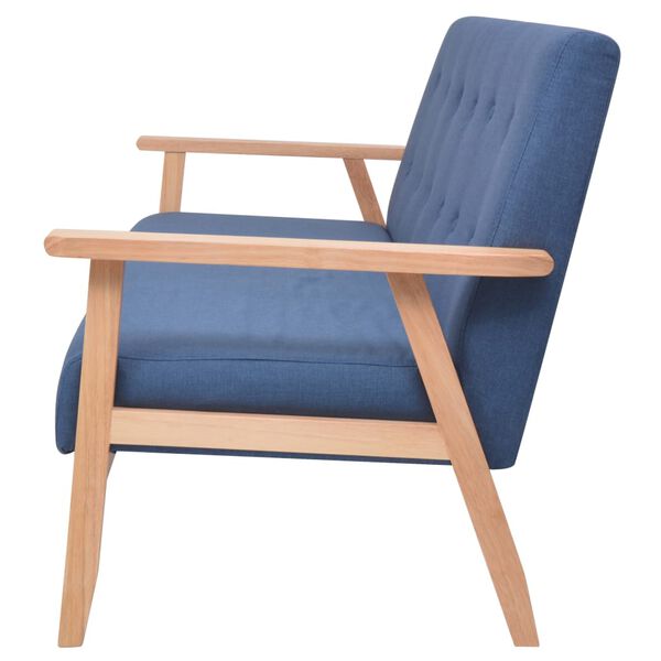 vidaXL Canapea cu 3 locuri, albastru, material textil
