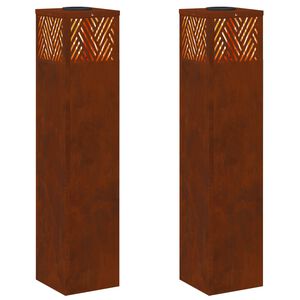vidaXL Lumină LED Solară pentru Alei 2 buc. Alb cald 18 x 18 x 80 cm