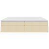 vidaXL Pat cu saltea și spațiu de depozitare Crem 200 x 200 cm