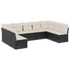 vidaXL Set mobilier de grădină cu perne, 9 piese, negru, poliratan