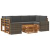 vidaXL Set de canapele de exterior 7 buc. Natural și Antracit