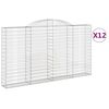vidaXL Coșuri gabion arcuite 12 buc, 300x30x160/180cm, fier galvanizat
