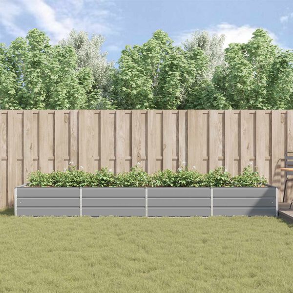 vidaXL Jardinieră Gri deschis 195 x 100 x 45 cm Oțel Galvanizat