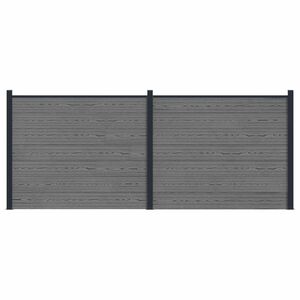 vidaXL Panou de Gardă 2 pcs WPC și Aluminiu Gri