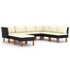 vidaXL Set mobilier de grădină cu perne, 8 piese, negru, poliratan