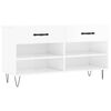 vidaXL Bancheta pantofar, alb extralucios, 102x35x55 cm, lemn compozit
