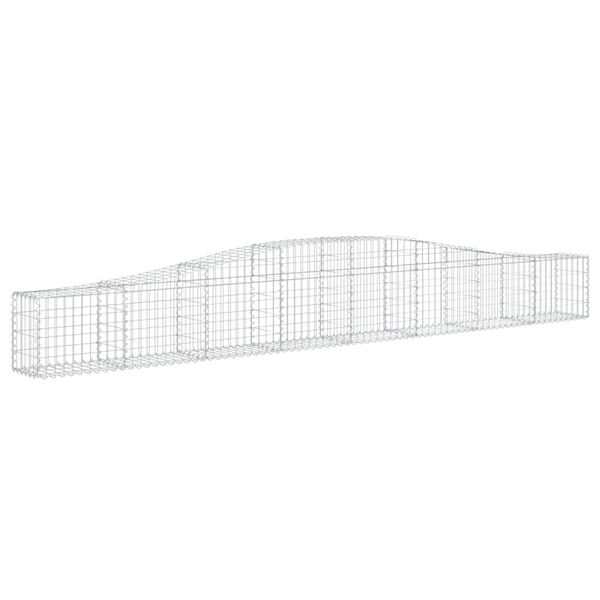 vidaXL Coșuri gabion arcuite 3 buc, 400x30x40/60 cm, fier galvanizat