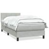 vidaXL Pat box spring cu saltea, gri deschis, 100x220 cm, catifea