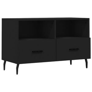 vidaXL Comodă TV, negru, 80x36x50 cm, lemn prelucrat