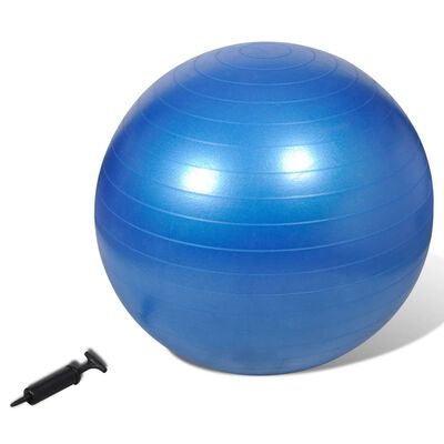Minge de stabilitate echilibru yoga fitness, cu pompă, 75 cm, albastru