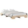 vidaXL Cadru de pat natural 135 x 190 cm Lemn de pin masiv