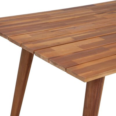 vidaXL Set masă cu scaune, 9 piese, alb, lemn de acacia