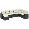vidaXL Set mobilier de grădină cu perne, 8 piese, negru, poliratan