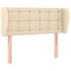 vidaXL Tăblie de pat cu aripioare crem 93x23x78/88 cm textil
