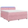 vidaXL Pat boxspring cu saltea cu benzi LED Roz 140 x 190 cm Catifea