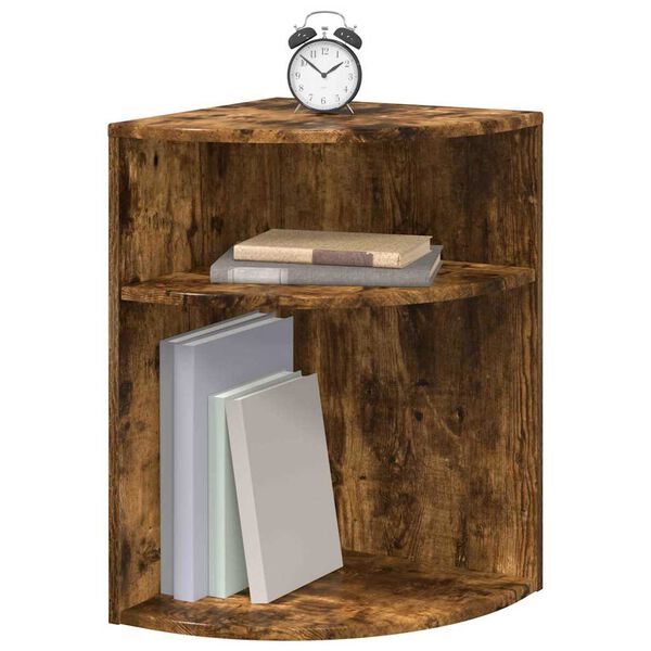 vidaXL Masă laterală Stejar fumuriu 39,7 x 39,7 x 60 cm Lemn compozit