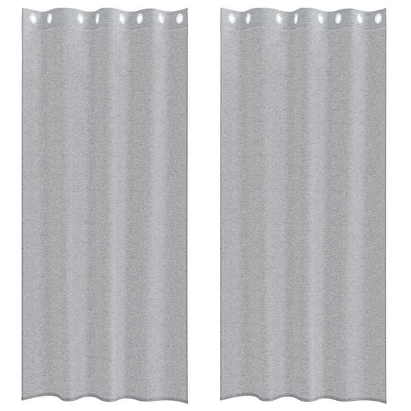 vidaXL Cortină din Voile 2 pcs Gri închis 225 x 140 cm Poliester